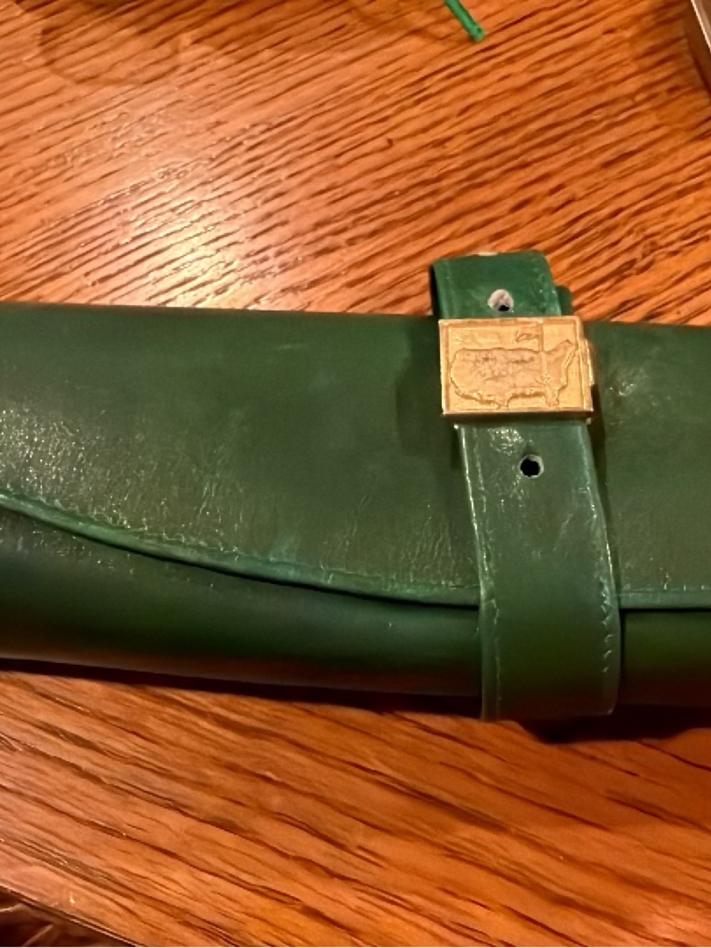 Green Leather Vintage Augusta National  jewelry travel